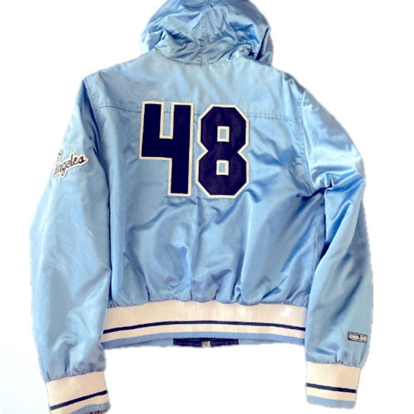 Vintage Reversible Los Angeles Lakers Jacket Size S Baby Blue Hardwood Classics - Picture 3 of 16
